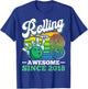 Rolling Into 8 Boy Retro Bowling Birthday Party 8th Birthday T-Shirt - T-Shirt | Royal