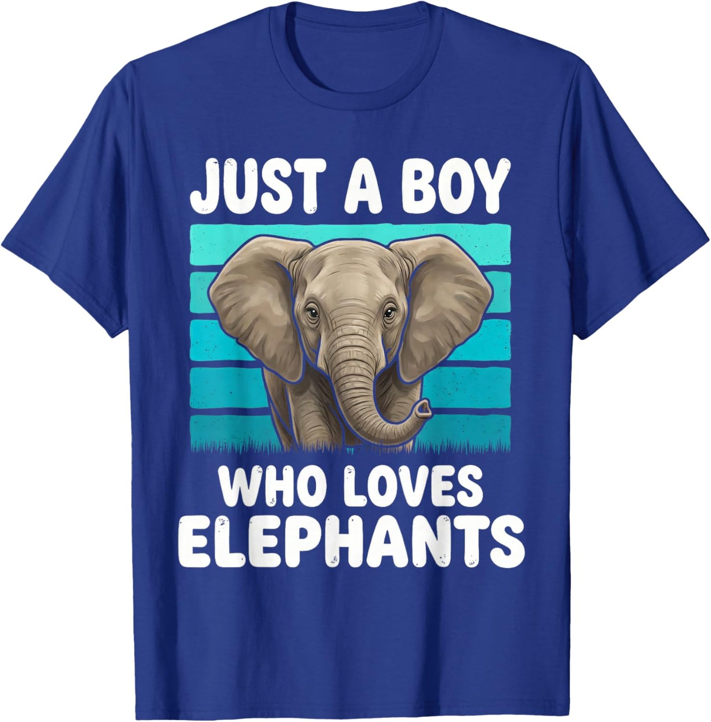 Just a Boy Who Loves Elephants Funny Elephant Lover Kid Boys T-Shirt - T-Shirt | Royal