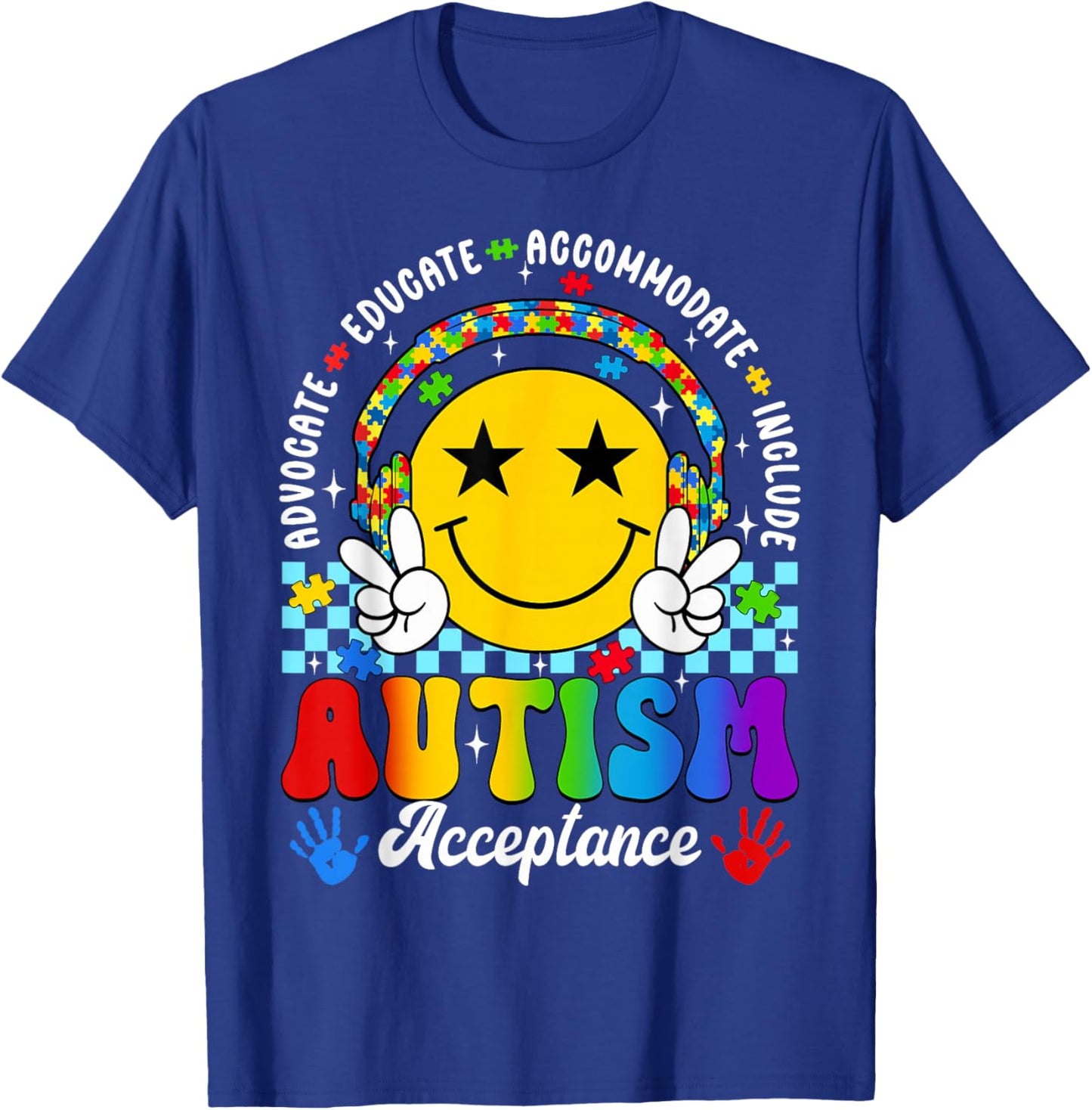 Autism Awareness Acceptance Special Education Teacher Kids T-Shirt - T-Shirt | Royal