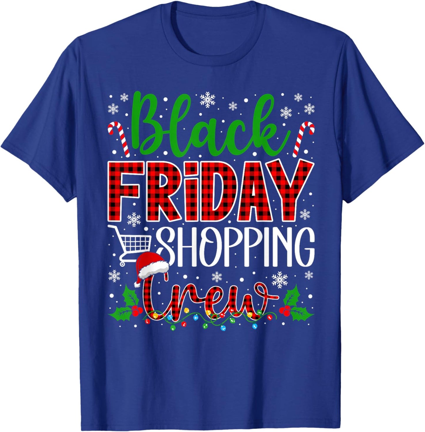 Funny Friday Shopping Crew Christmas Black Shopping Family T-Shirt - T-Shirt | Royal