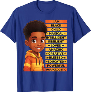 I'm Black History Month Shirt Boys Kids African American T-Shirt - T-Shirt | Royal