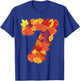 Number 7 7th Birthday Seven Thanksgiving Fall Happy Birthday T-Shirt - T-Shirt | Royal