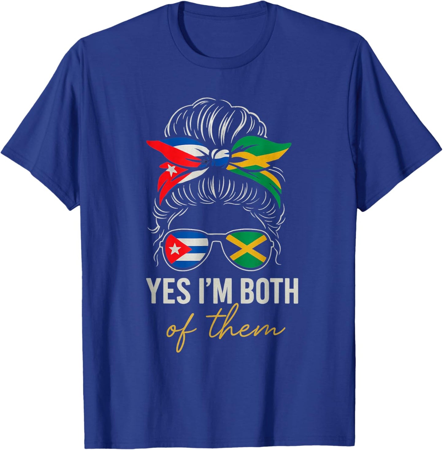 Cuban Jamaican Roots Yes I’m Both of Them Heritage Pride T-Shirt - T-Shirt | Royal