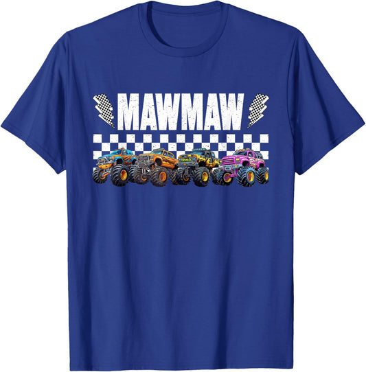 Mawmaw Retro Monster Truck Family Crew Birthday Matching T-Shirt - T-Shirt | Royal