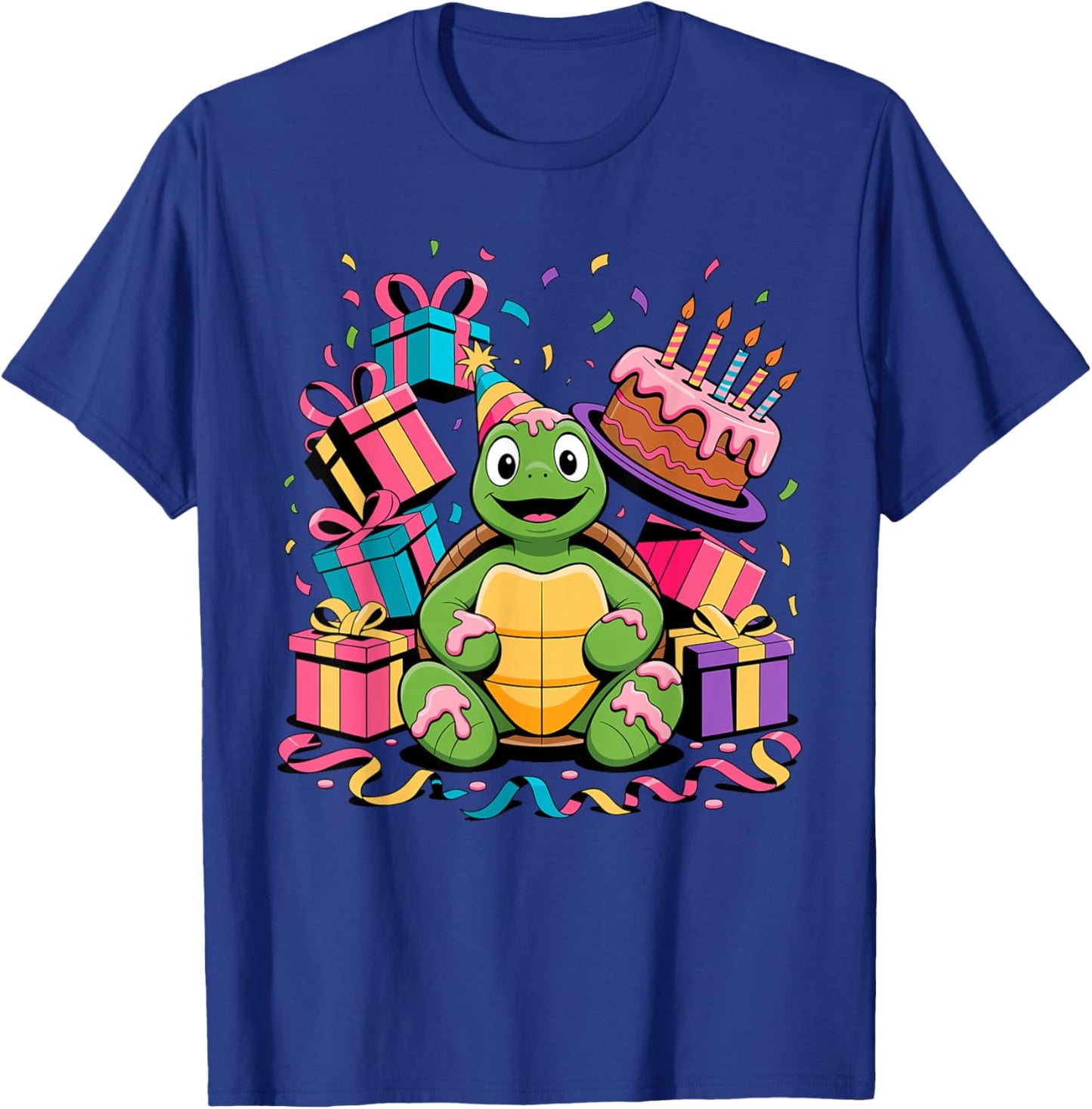 Sea Turtle Cakes Confetti Birthday Party Turtles T-Shirt - T-Shirt | Royal