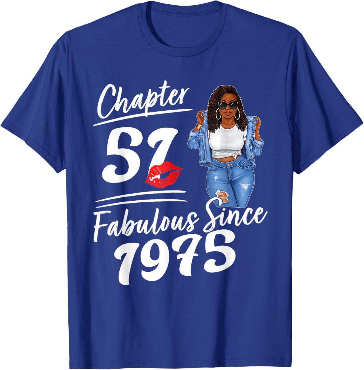 Chapter 51 Fabulous Since 1975 Afro Queen Birthday Girl T-Shirt - T-Shirt | Royal
