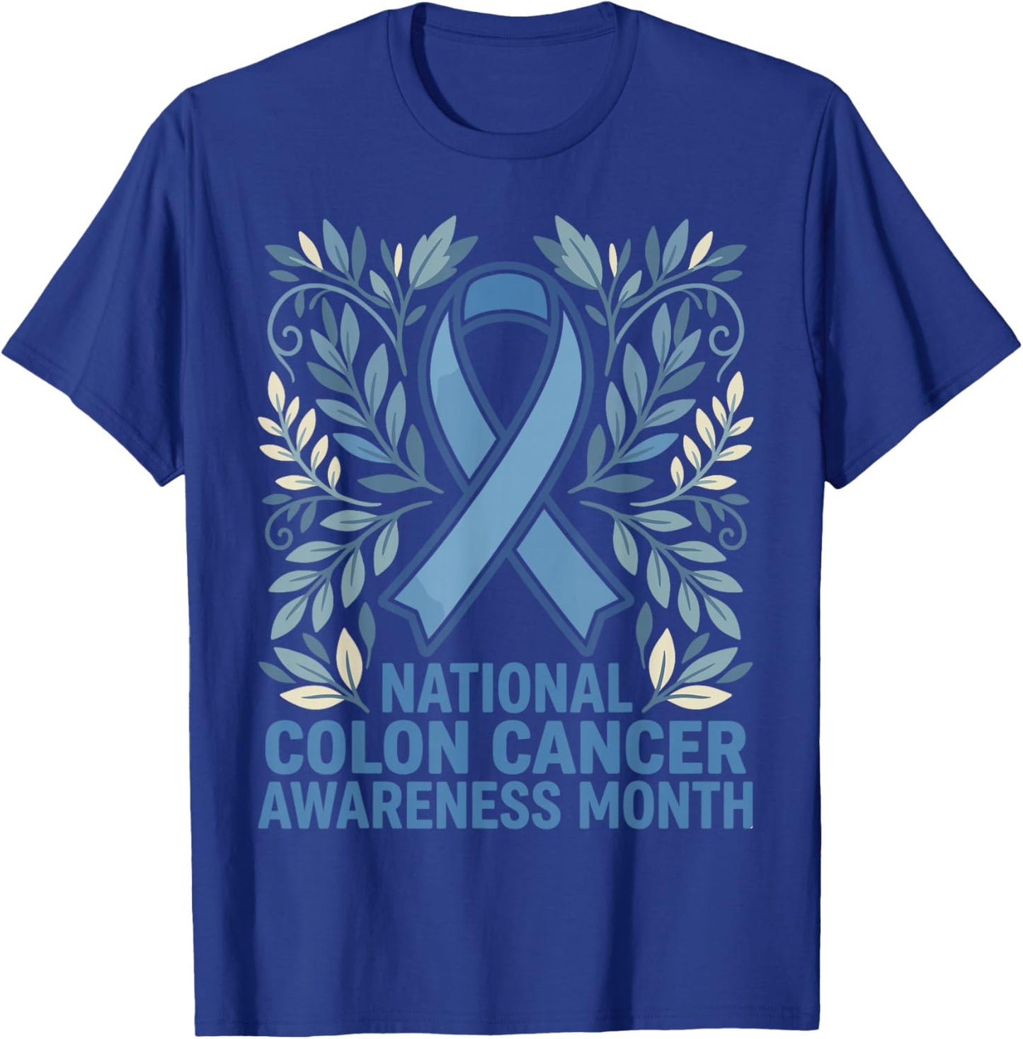 National Colon Cancer Awareness Month Blue Ribbon Men Women T-Shirt - T-Shirt | Royal