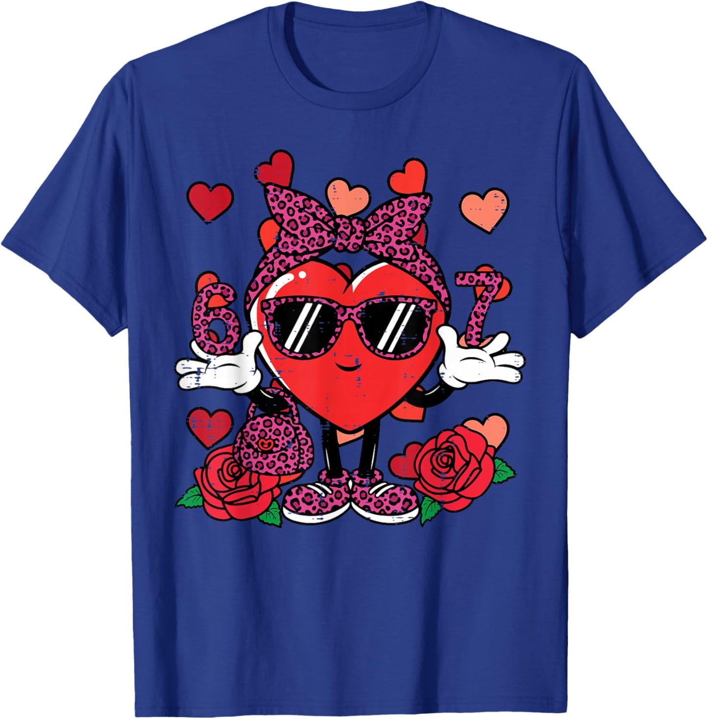 6 7 Valentines Day Cute 67 Valentine Meme Women Teacher Kids T-Shirt - T-Shirt | Royal