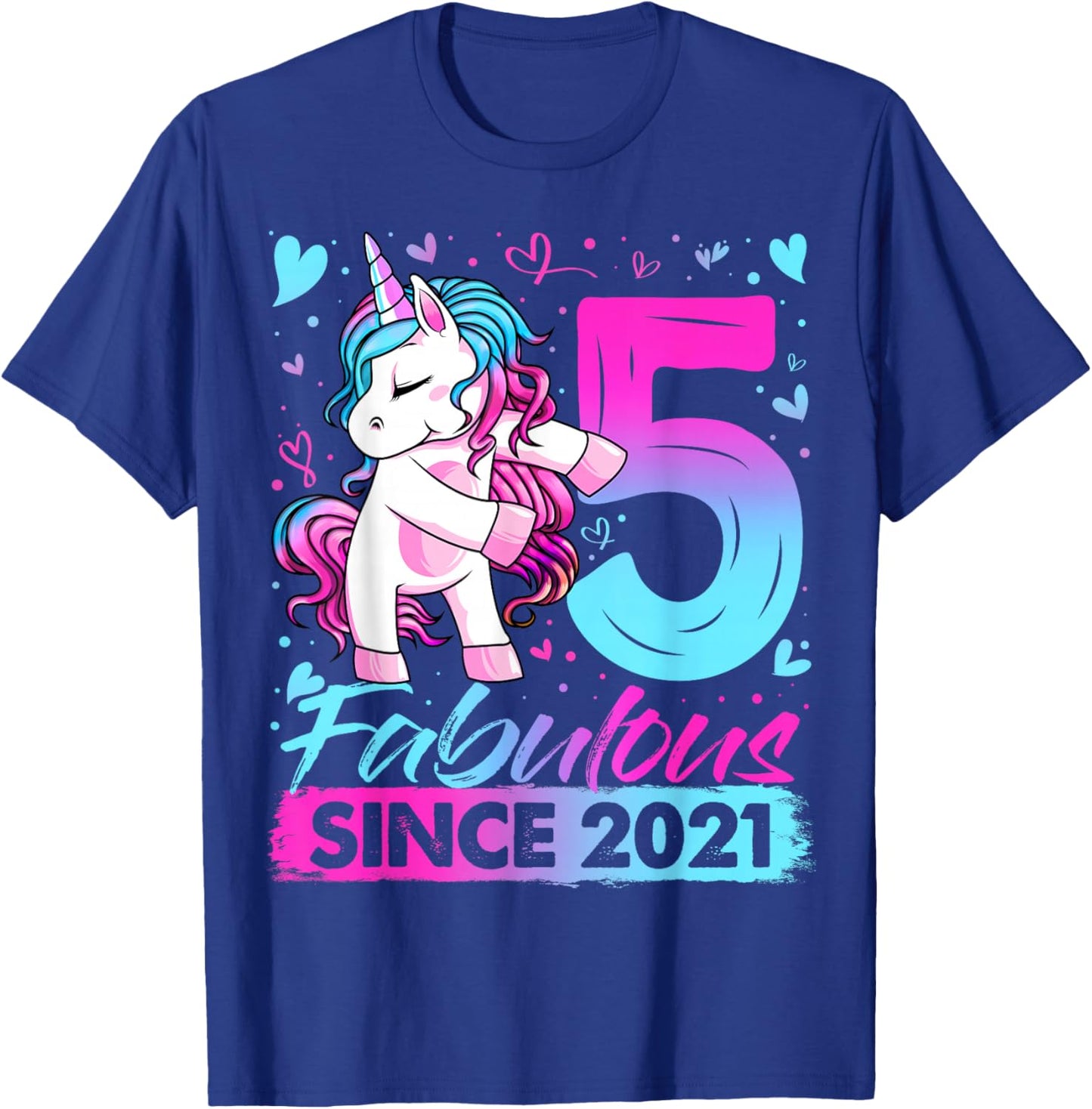 5th Birthday Shirt Girl 5 Year Old Gifts 5 Birthday Girl T-Shirt - T-Shirt | Royal