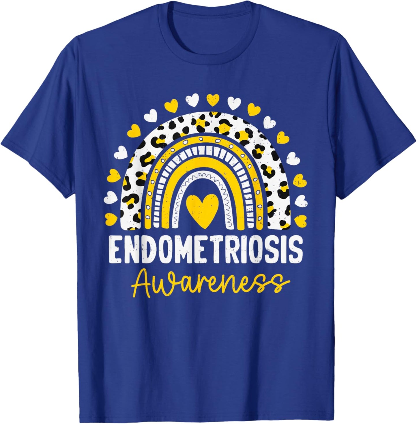 Endometriosis Awareness Rainbow Yellow Ribbon Endo Support T-Shirt - T-Shirt | Royal
