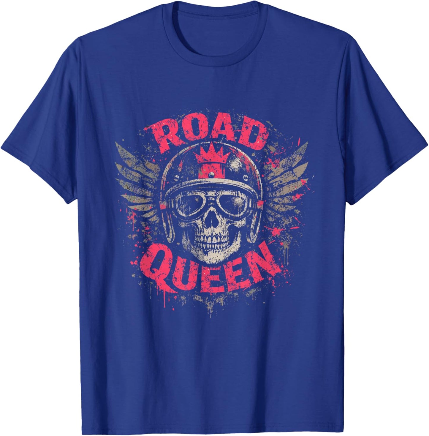 Road Queen Bold Pink Grunge Design T-Shirt - T-Shirt | Royal