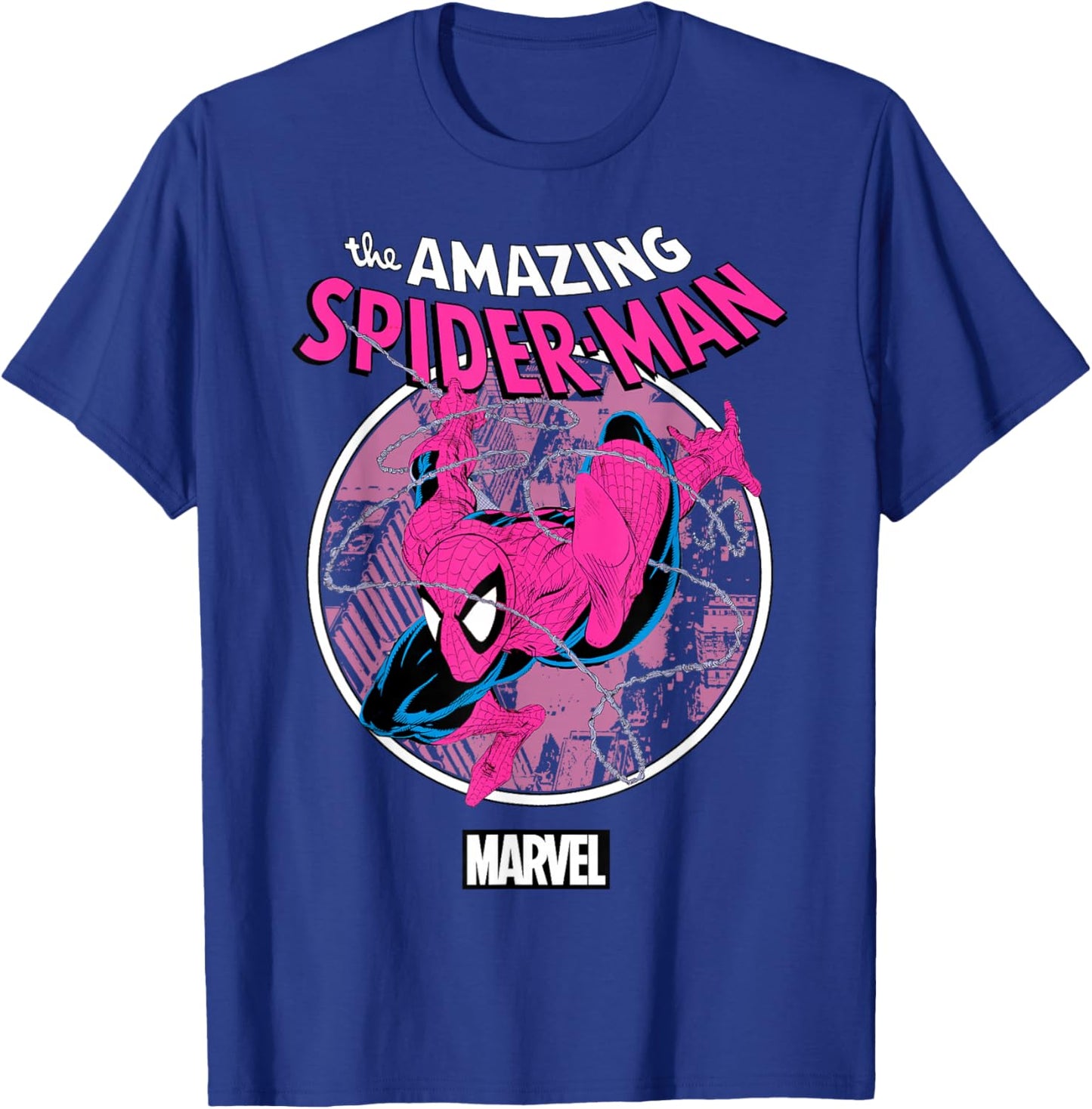 Marvel Comics Spider-Man City Swing Classic T-Shirt - T-Shirt | Royal