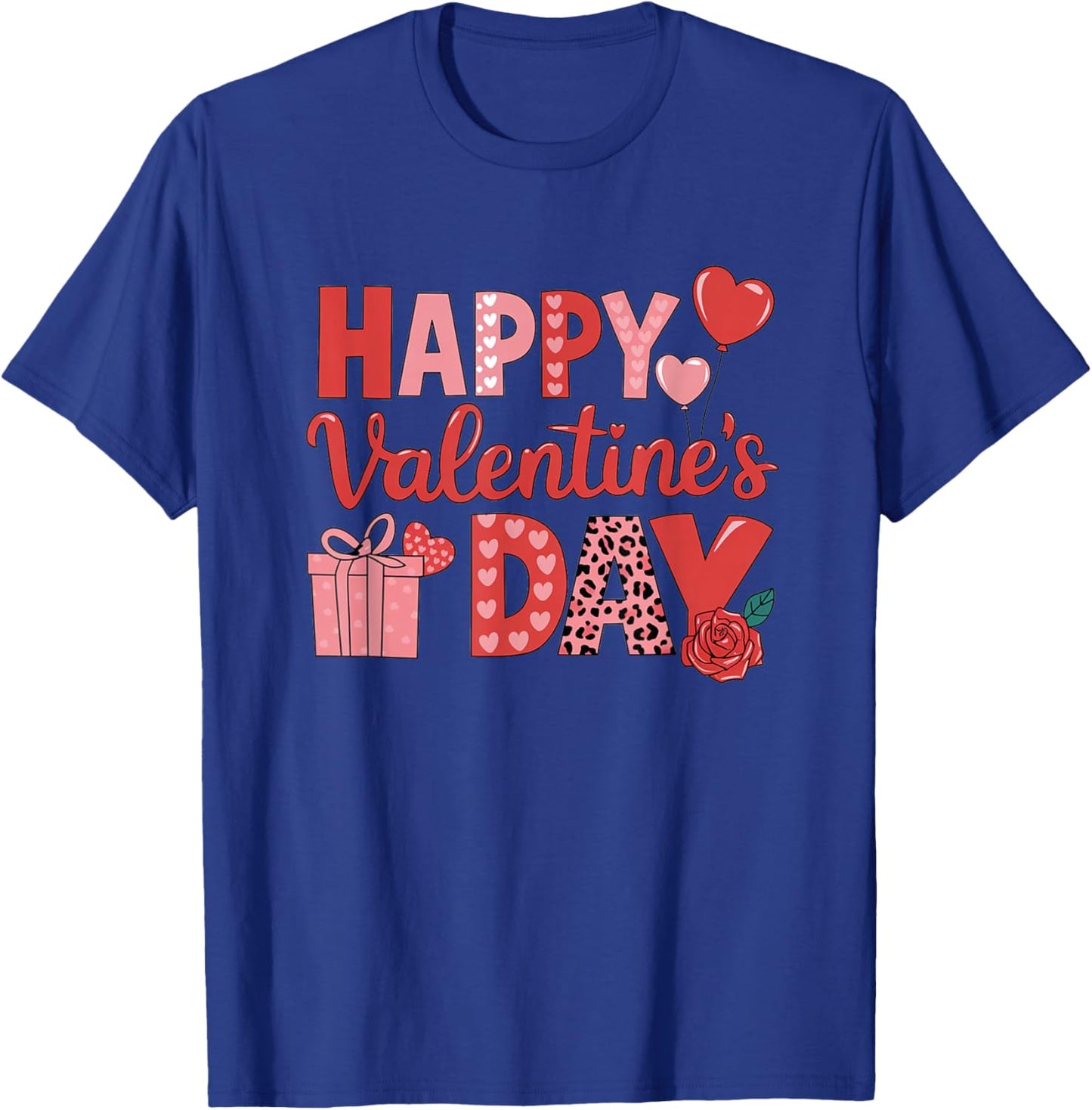 Happy Valentines Day 2026 Heart Love Valentine Men Women T-Shirt - T-Shirt | Royal