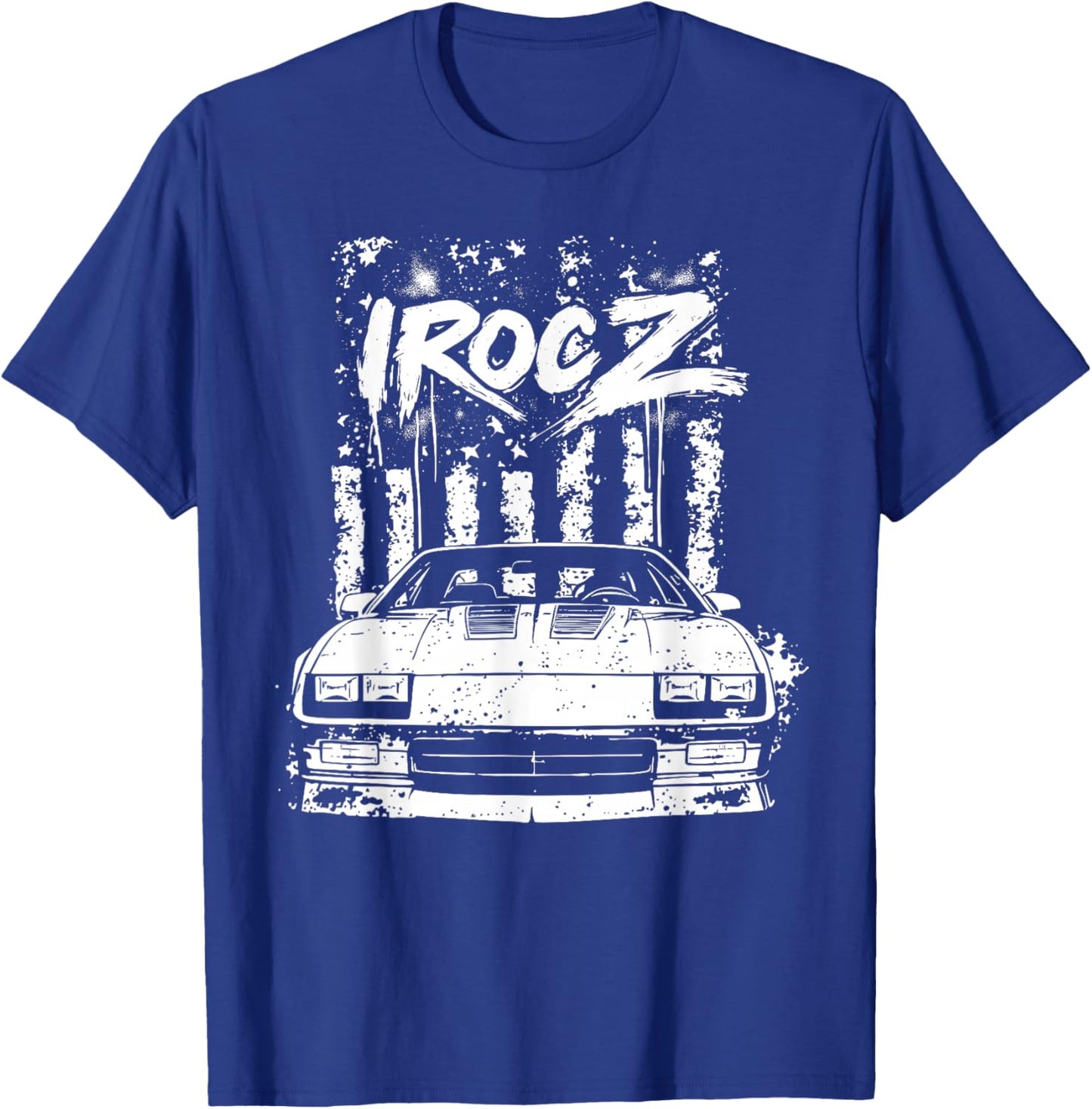 IROC Z Front Grill USA Flag Patriotic Muscle Car Classic T-Shirt - T-Shirt | Royal