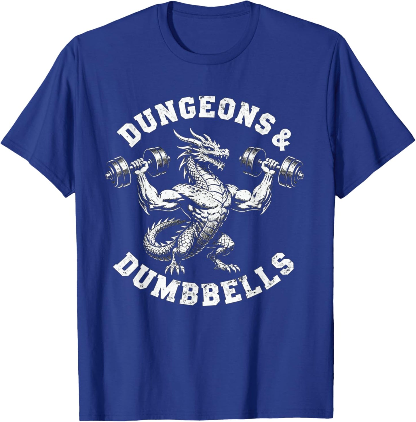 Dungeons and Dumbbells Gym Workout Fantasy T-Shirt - T-Shirt | Royal