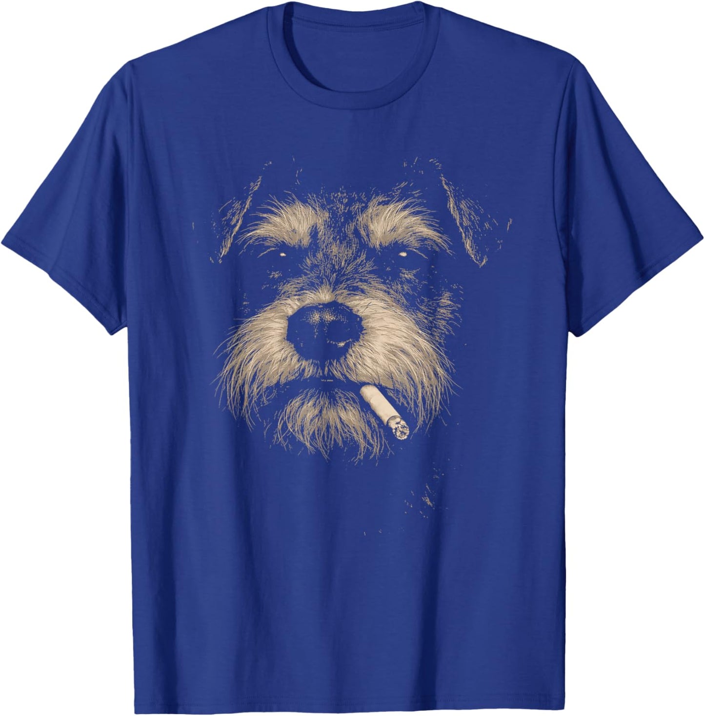 Dog Smoking Cigarette Funny Miniature Schnauzer Meme T-Shirt - T-Shirt | Royal