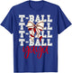 Tball Yaya Teeball T-Ball Coquette Baseball Bow T-Shirt - T-Shirt | Royal