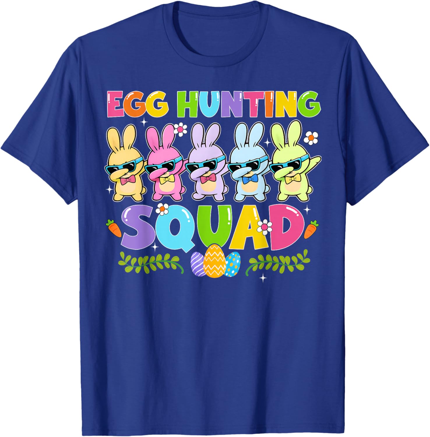 Happy Easter Day Bunny Egg Hunting Squad Boy Girl Kid T-Shirt - T-Shirt | Royal
