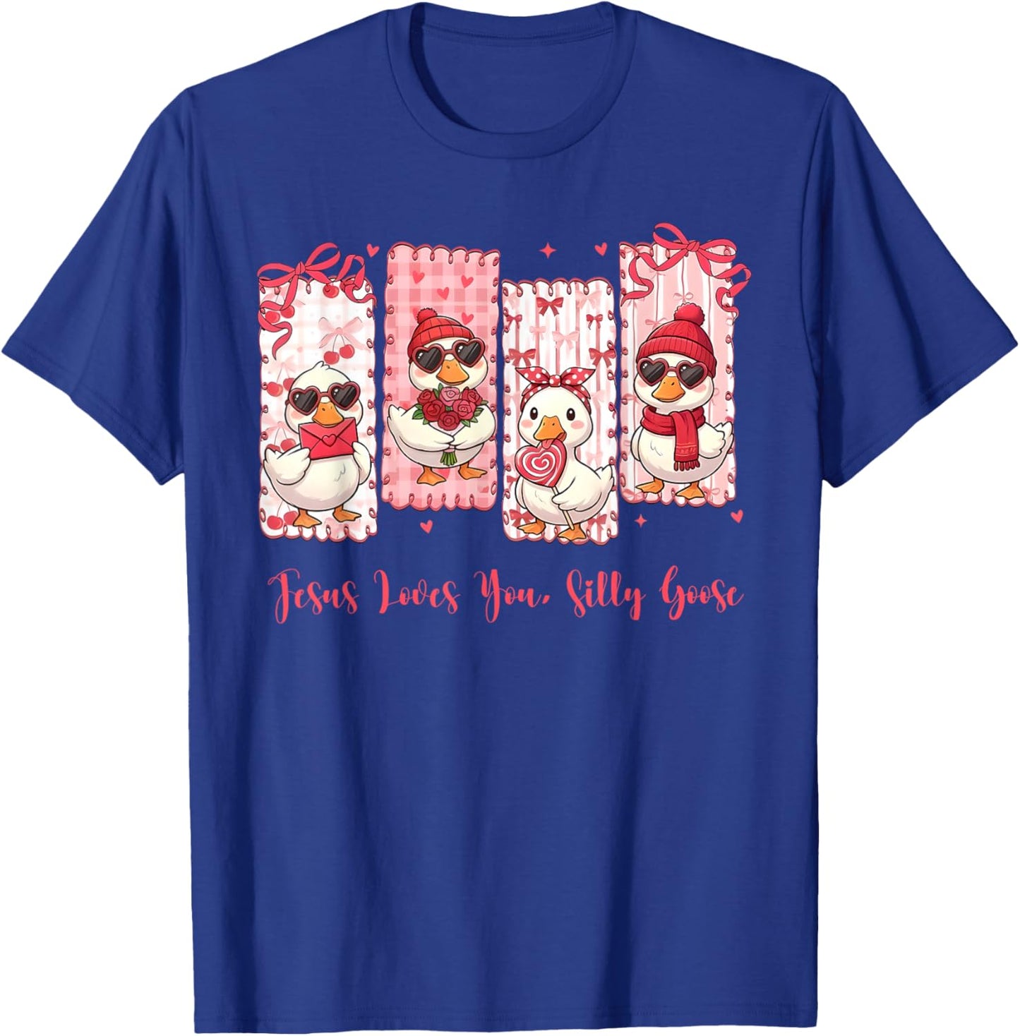 Just A Lovely Goose Cute Silly Goose Valentine's Day T-Shirt - T-Shirt | Royal