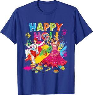 Happy Holi Hindu Spring Holi Festival of Colors India Indian T-Shirt - T-Shirt | Royal