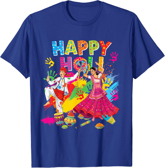Happy Holi Hindu Spring Holi Festival of Colors India Indian T-Shirt - T-Shirt | Royal
