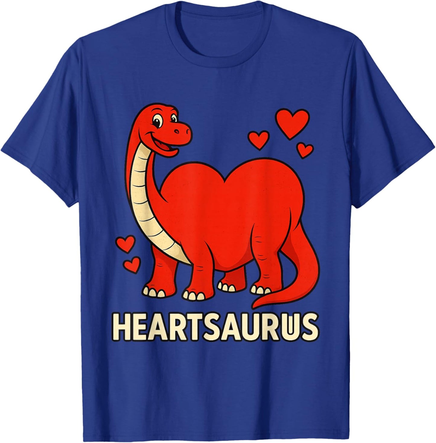 Heartsaurus Valentines Day Cute Brontosaurus Love Dinosaur T-Shirt - T-Shirt | Royal