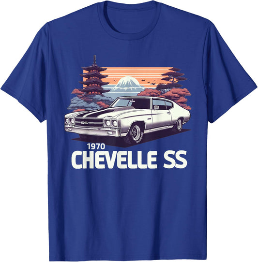 Vintage 1970 Chevelle 70 Classic American Muscle Car Hot Rod T-Shirt - T-Shirt | Royal
