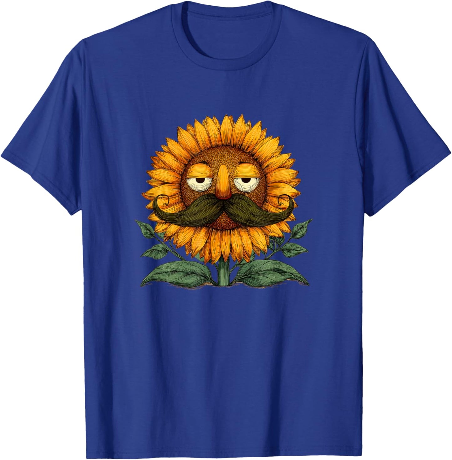 Handsome Sunflower Man with Mustache Beard Costume T-Shirt - T-Shirt | Royal