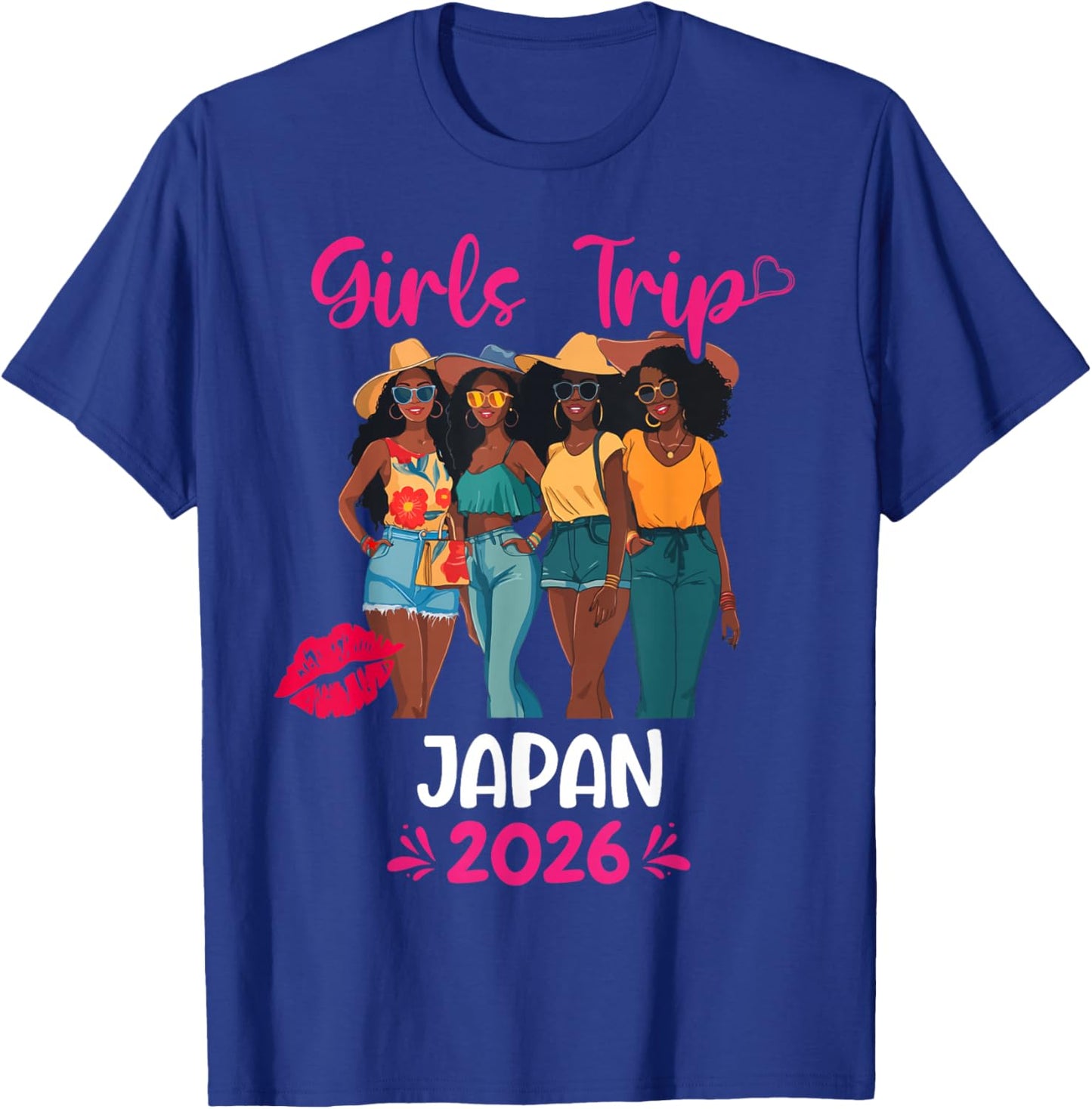 Black Girls Trip Japan 2026 Vacation Matching T-Shirt - T-Shirt | Royal