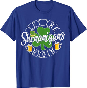 Let The Shenanigans Begin Shamrock St Patrick's Day Party T-Shirt - T-Shirt | Royal