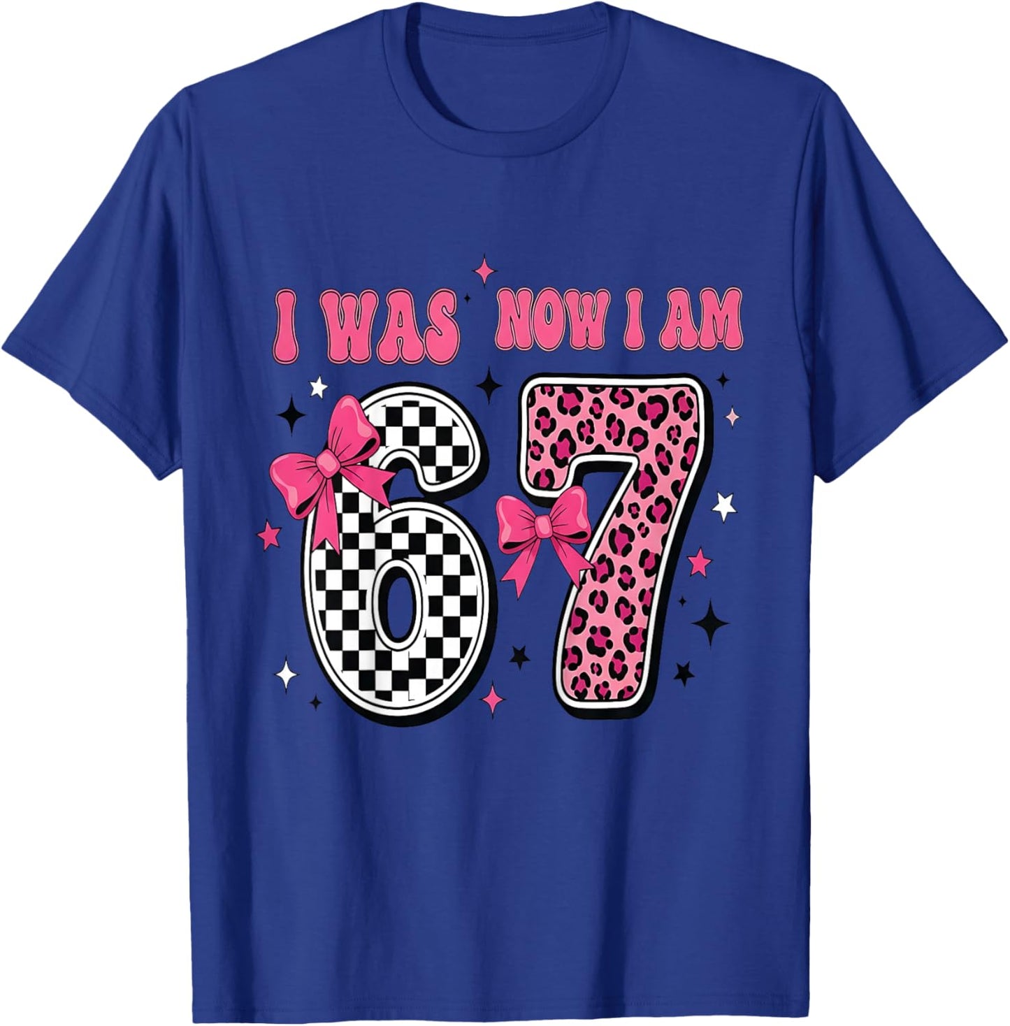 7th Birthday Girl I was 6 Now I'm 7 Years Old Birthday Girl T-Shirt - T-Shirt | Royal