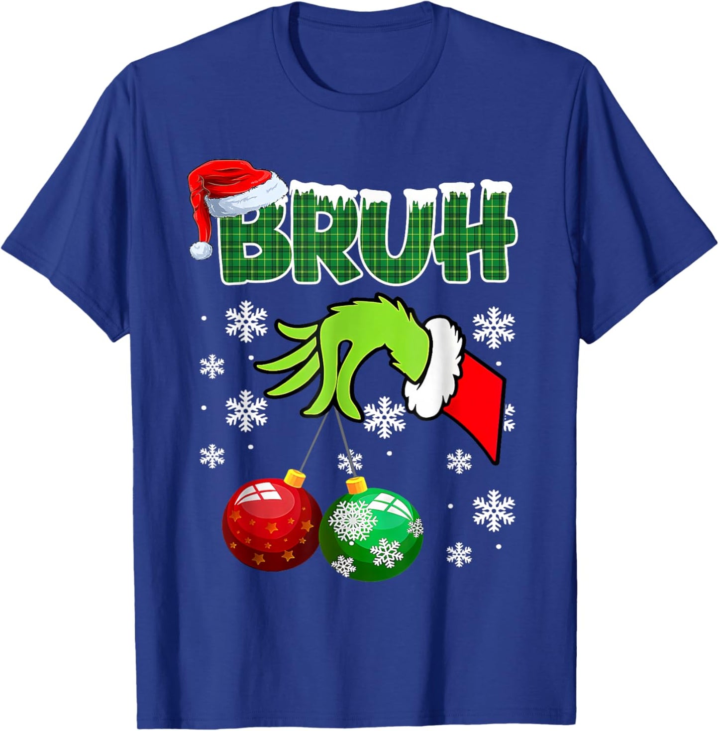 Xmas Bruh Funny Saying Teens Boys Kids Christmas Pajamas T-Shirt - T-Shirt | Royal