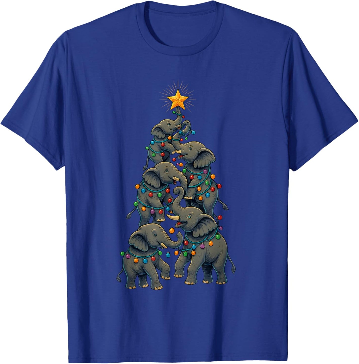 Funny Elephan Christmas Tree Xmas Elephant Lover Kids Boys T-Shirt - T-Shirt | Royal