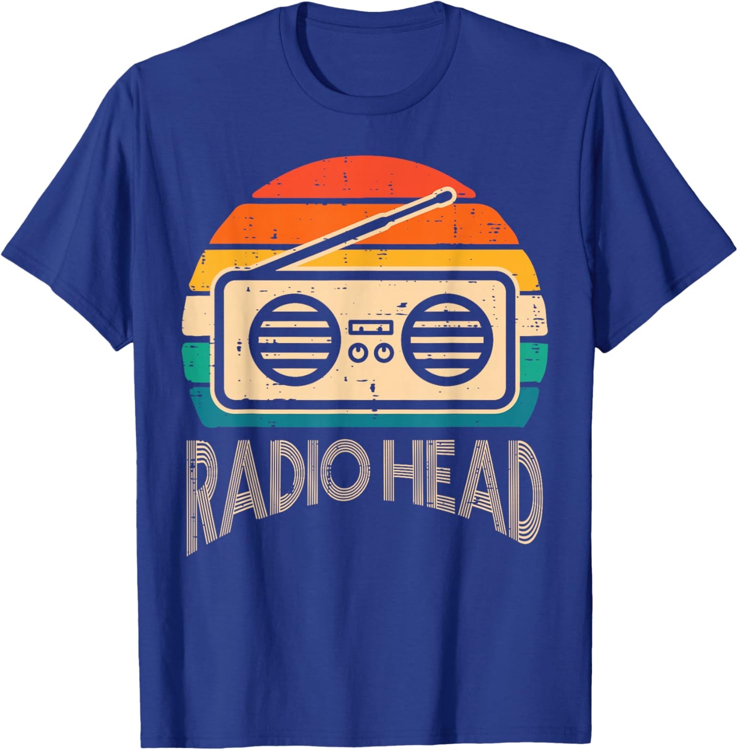 Radio Sunset Head Vintage Cassette Player Men Women Kids T-Shirt - T-Shirt | Royal