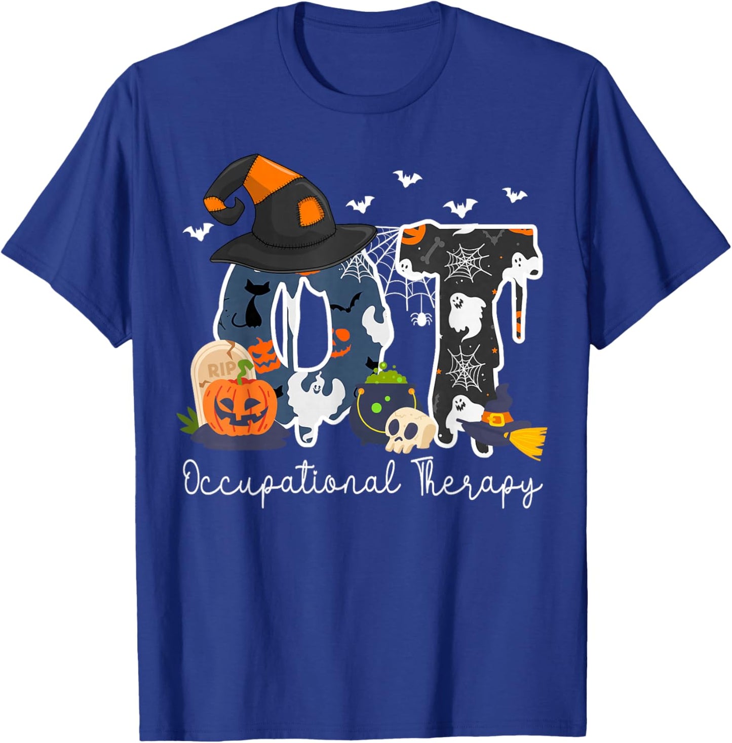 Halloween Occupational Therapy Ghost Spooky Nurse OT T-Shirt - T-Shirt | Royal