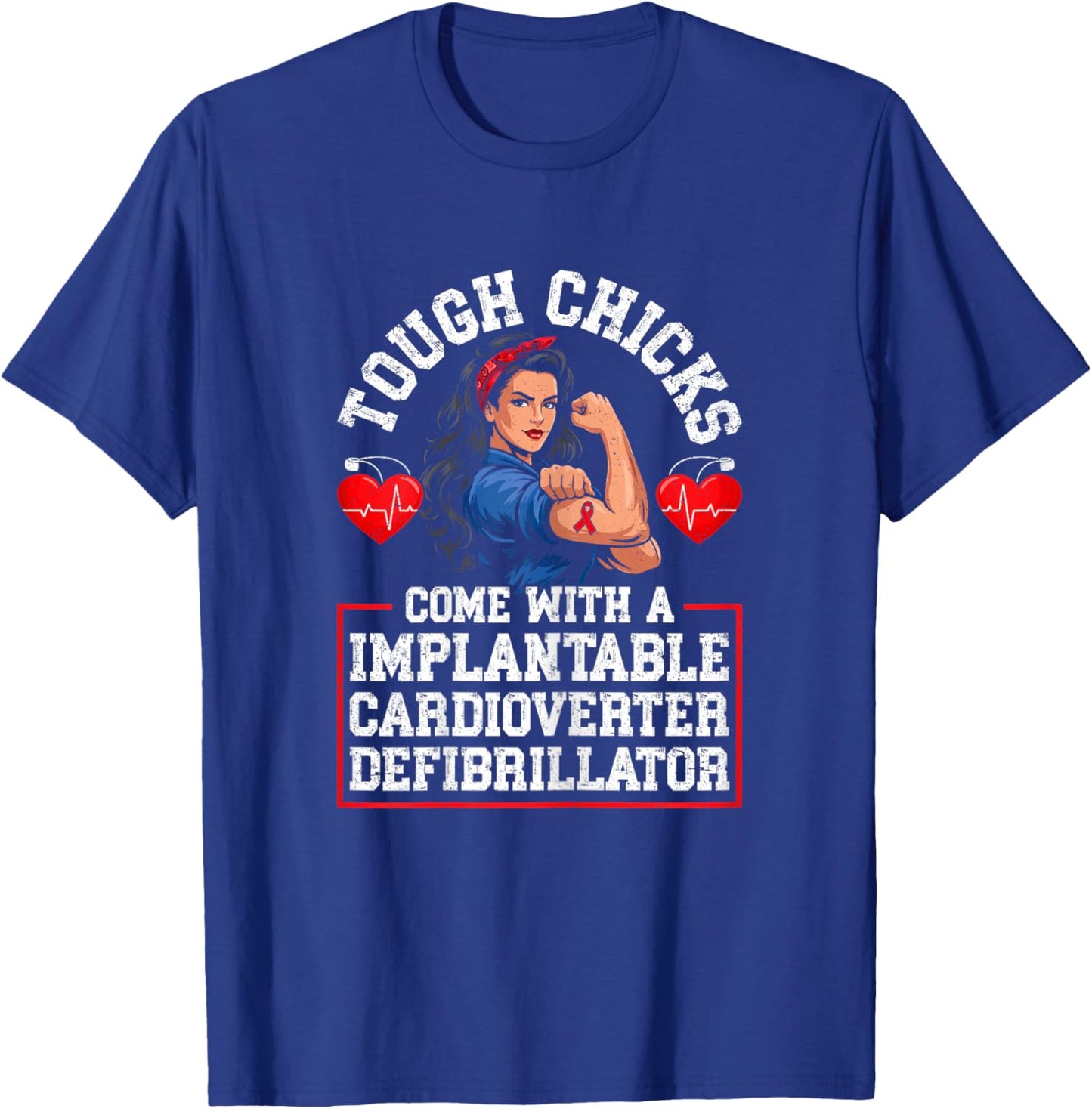 Heart Disease Warrior Implantable Cardioverter Defibrillator T-Shirt - T-Shirt | Royal