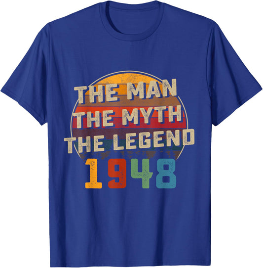 78th Birthday Gift Man Myth Legend 1948 78 for Years Old T-Shirt - T-Shirt | Royal