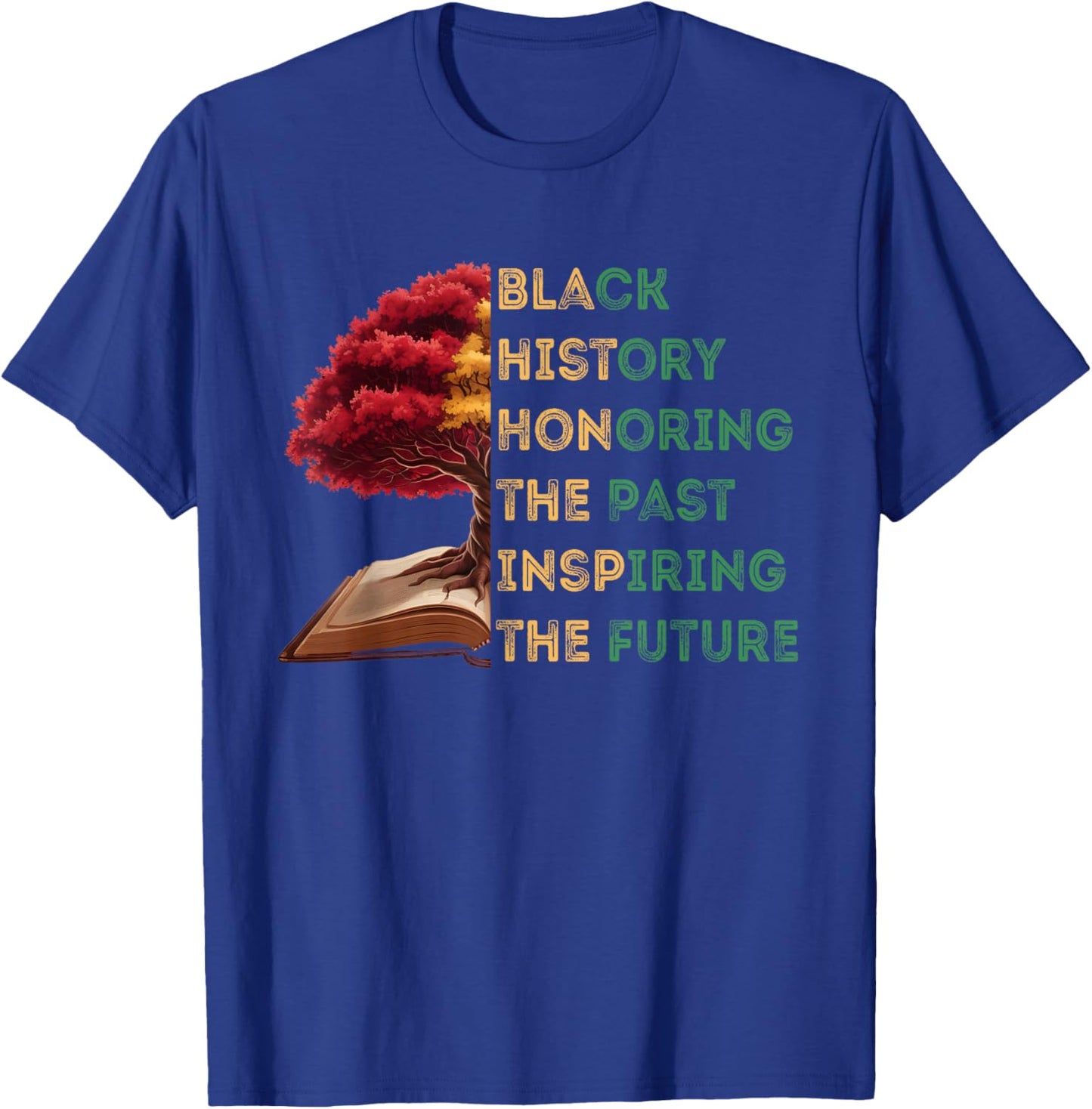 Honoring Past Inspiring Future Black History Month Tree Book T-Shirt - T-Shirt | Royal