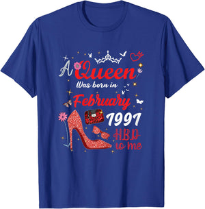 February 1991 Birthday This Queen was Born in February 1991 T-Shirt - T-Shirt | Royal