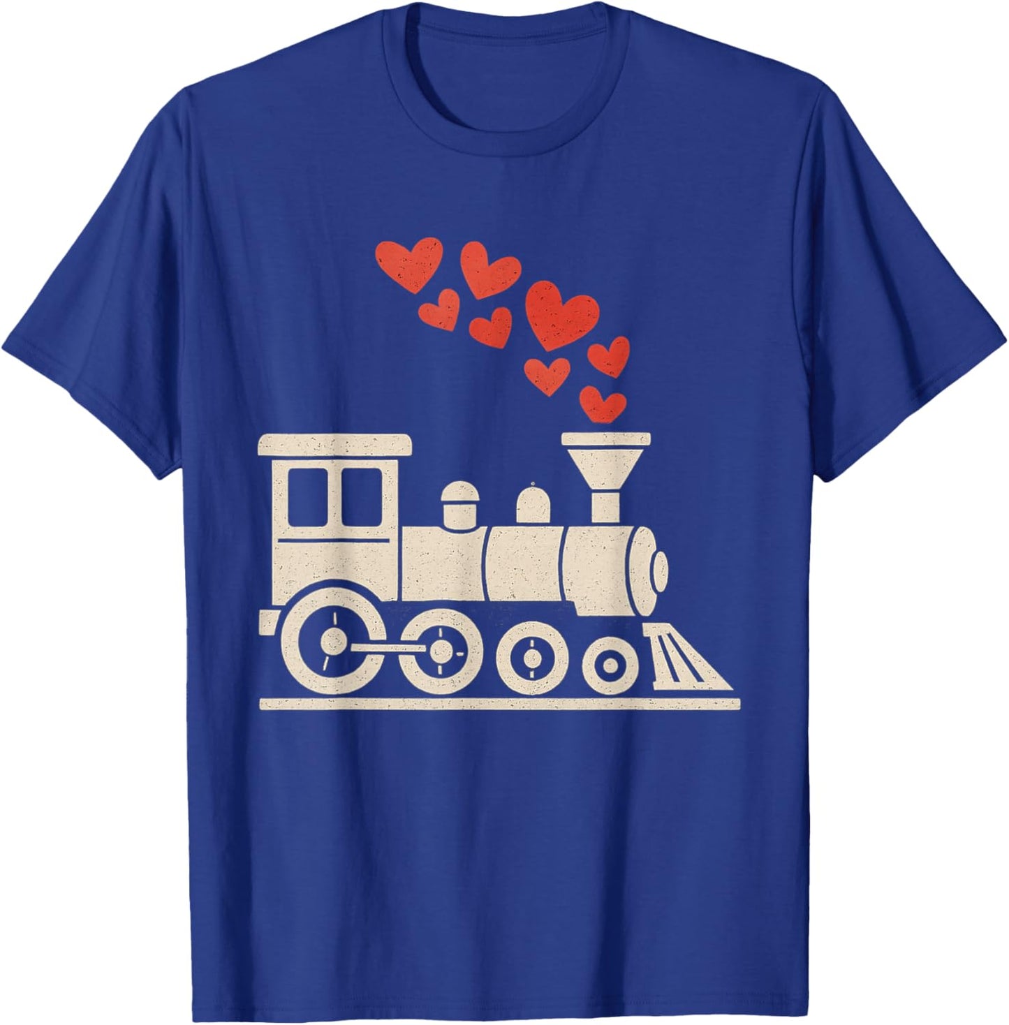 Kids Train Hearts Valentines Day Cute V Day Pajama Boys Kids T-Shirt - T-Shirt | Royal