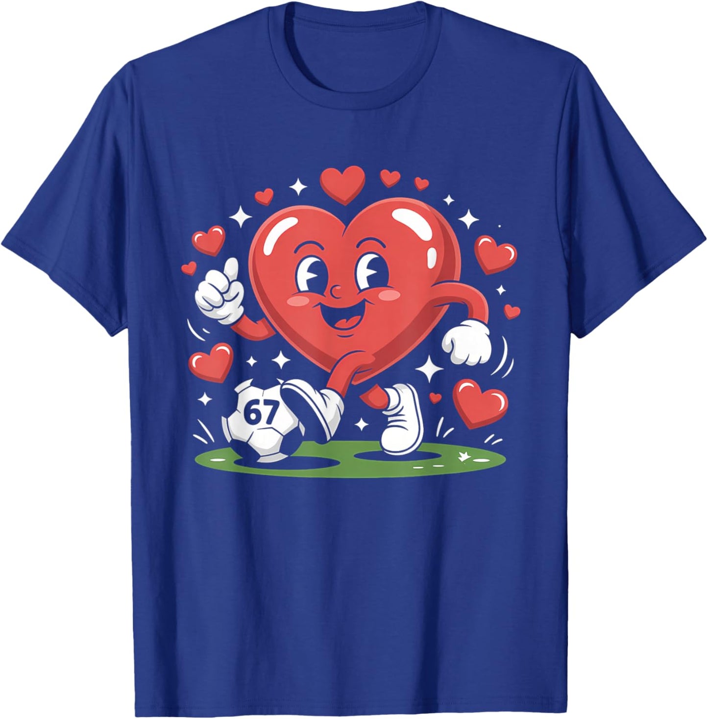 Funny Soccer Heart 67 Meme Valentine's Day Pajamas Boys T-Shirt - T-Shirt | Royal