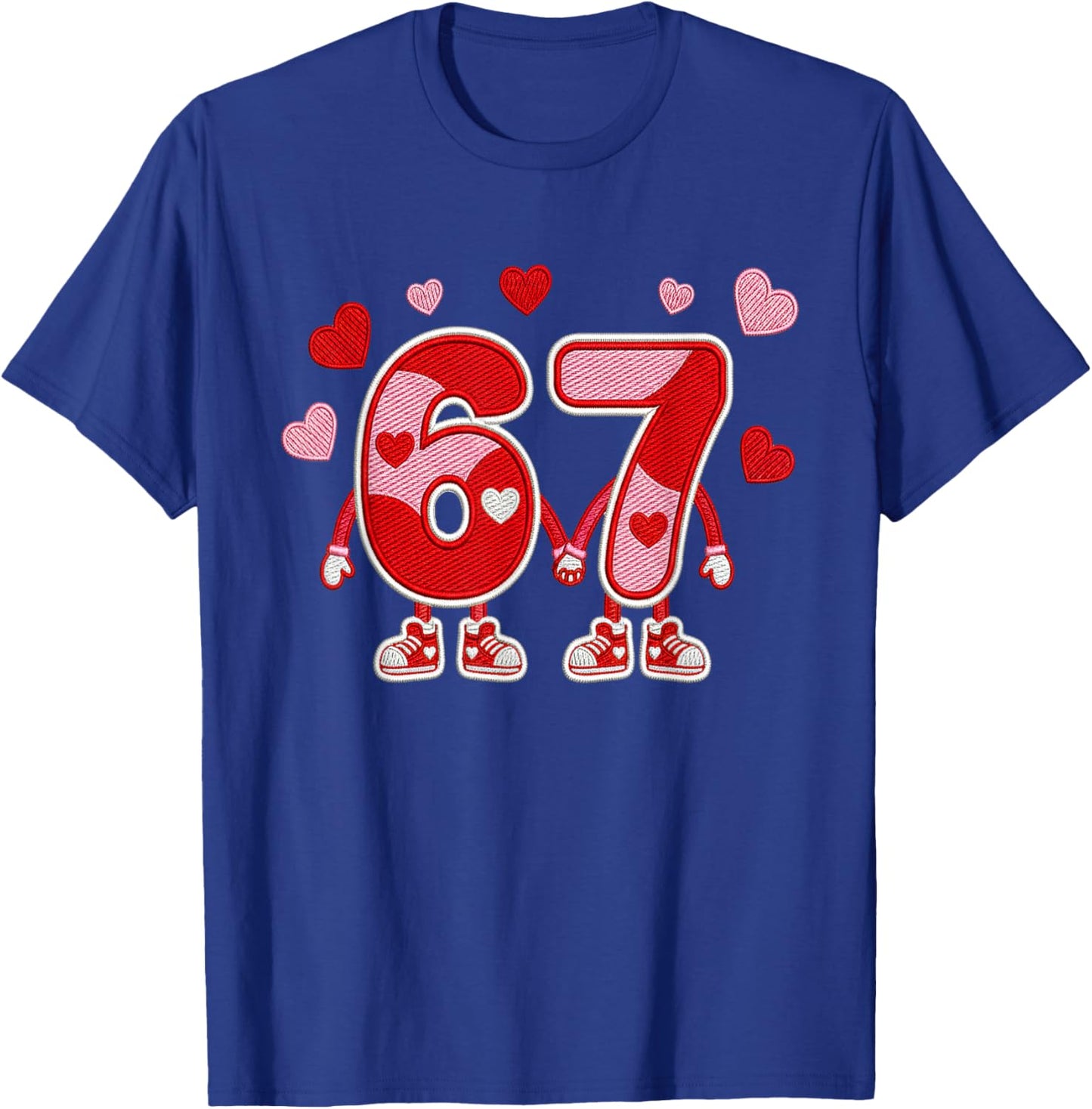 Valentine’s Day 67 Meme Six Seven 6 7 Valentine Heart Couple T-Shirt - T-Shirt | Royal