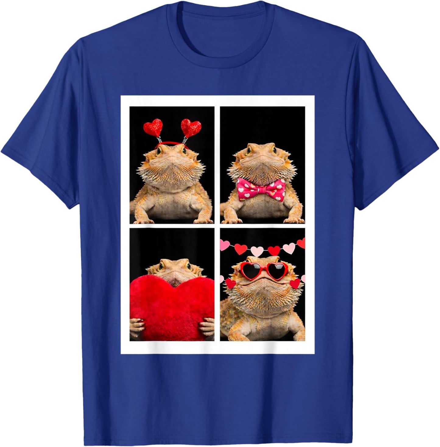 Photobooth Bearded Dragon Valentines Day Reptile Love T-Shirt - T-Shirt | Royal