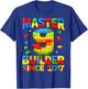 Master Builder 9th Birthday 2017 9 Years Old Building Brick T-Shirt - T-Shirt | Royal