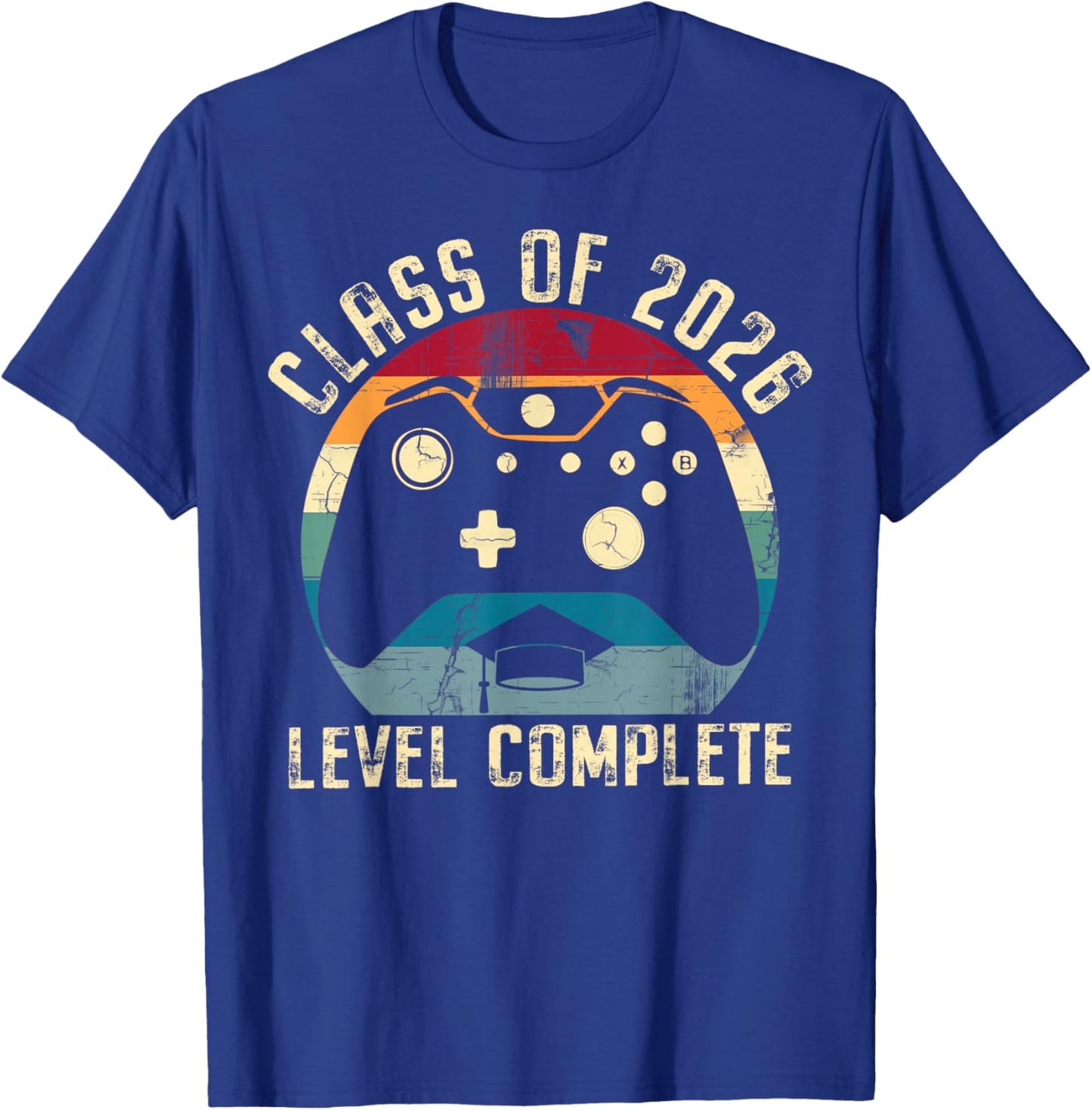 Class of 2026 Level Complete Video Gamer Senior Graduation T-Shirt - T-Shirt | Royal