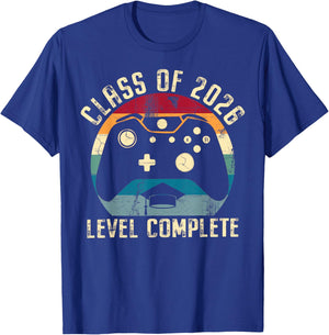 Class of 2026 Level Complete Video Gamer Senior Graduation T-Shirt - T-Shirt | Royal