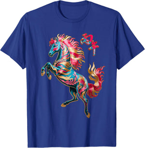 Chinese Zodiac Horse Sign Lunar New Year Astrology Art T-Shirt - T-Shirt | Royal