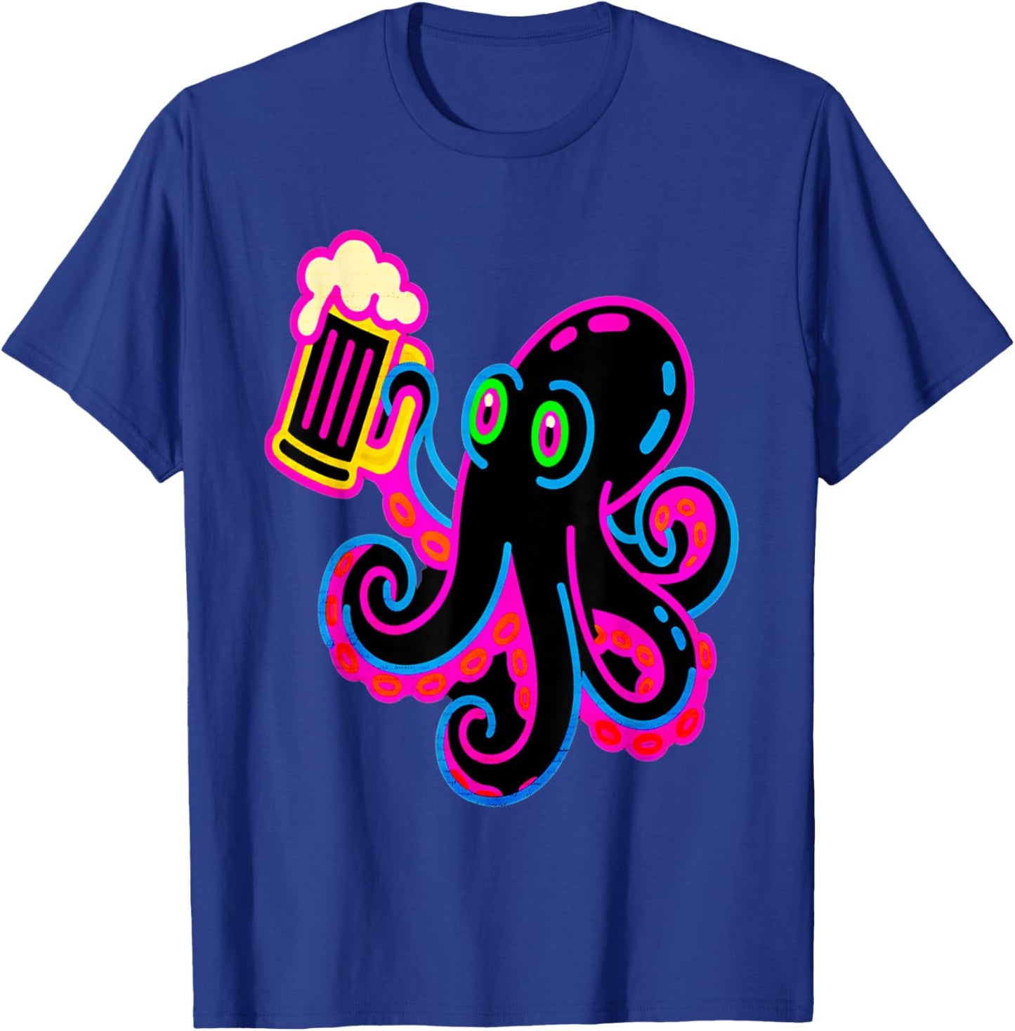 Funny Beer Art Octopus T-Shirt - T-Shirt | Royal