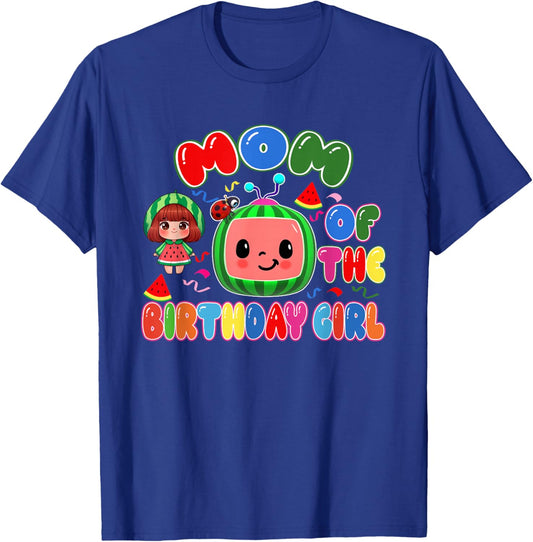 Mom of The Birthday Girl Melon Family Matching Funny T-Shirt - T-Shirt | Royal