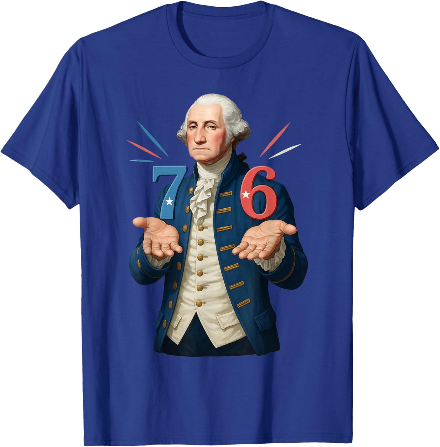 HUGvyn 6-7 7-6 George Washington Seven Six Teacher American T-Shirt - T-Shirt | Royal
